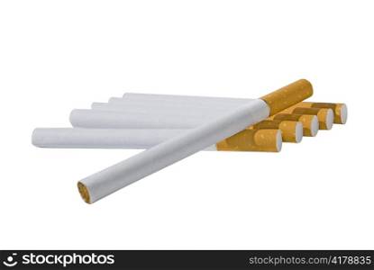 cigarettes isolated on white background with clipping path
