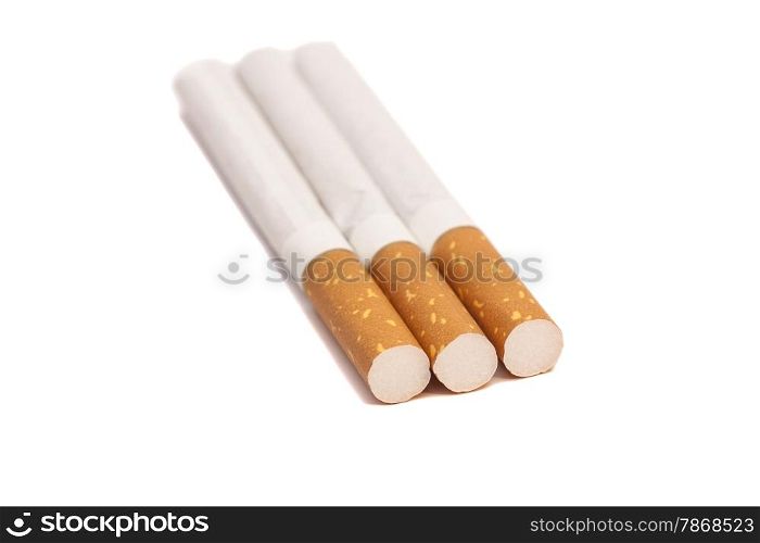 Cigarettes on white