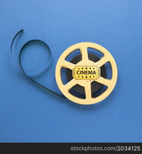 cinema movie reel blue background