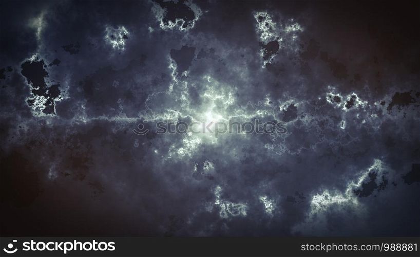 Cinematic dark clouds with light moving for Title background animation 3D rendering