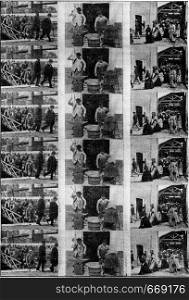 Cinematographic tapes, vintage engraved illustration. Industrial encyclopedia E.-O. Lami - 1875.