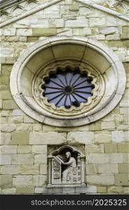 Cingoli, Ancona province, Marche, Italy: historic buildings: a church facade