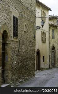 Cingoli, Ancona province, Marche, Italy: historic buildings: a typical old street