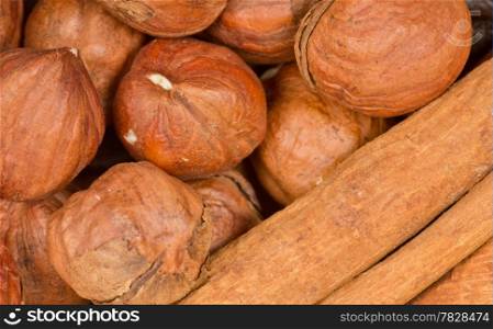 cinnamon and nuts background
