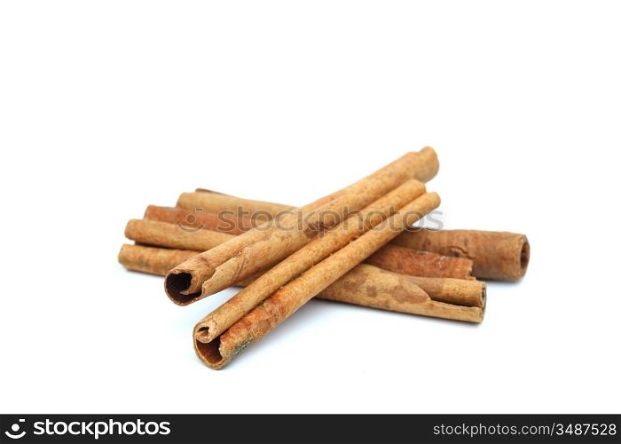 cinnamon pile isolated on white
