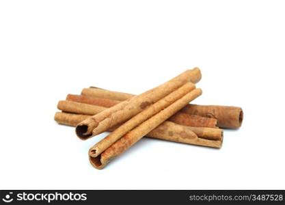 cinnamon pile isolated on white