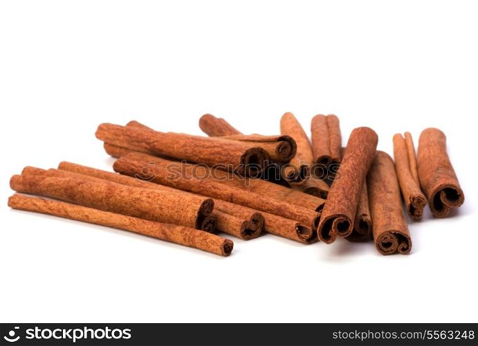 Cinnamon sticks isolated on white background