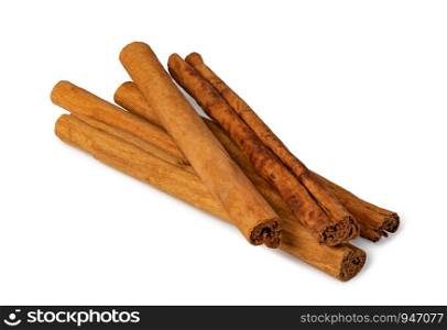 Cinnamon sticks isolated on white background . Cinnamon sticks