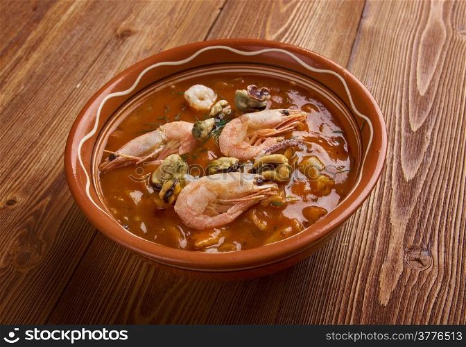 Cioppino is a fish stew originating in San Francisco. It is considered an Italian-American dish, and is related to various regional fish soups and stews of Italian cuisine