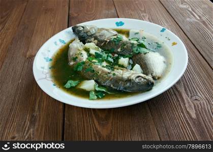 Ciorba de peste.fish soup with Balkan countries