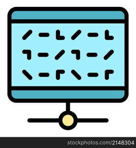 Cipher encryption icon. Outline cipher encryption vector icon color flat isolated. Cipher encryption icon color outline vector