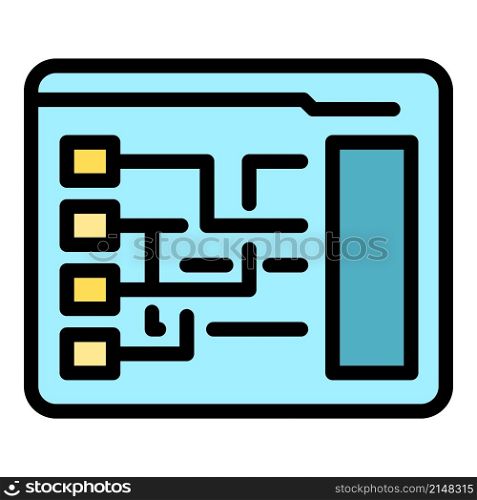 Cipher system icon. Outline cipher system vector icon color flat isolated. Cipher system icon color outline vector
