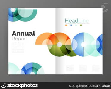 Circle abstract background, business annual report or flyer layout. illustration