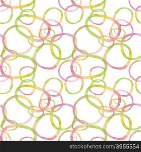 Circle acrylic and watercolor painted background. Seamless pattern.