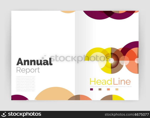 Circle annual report templates, business flyers. abstract backgrounds