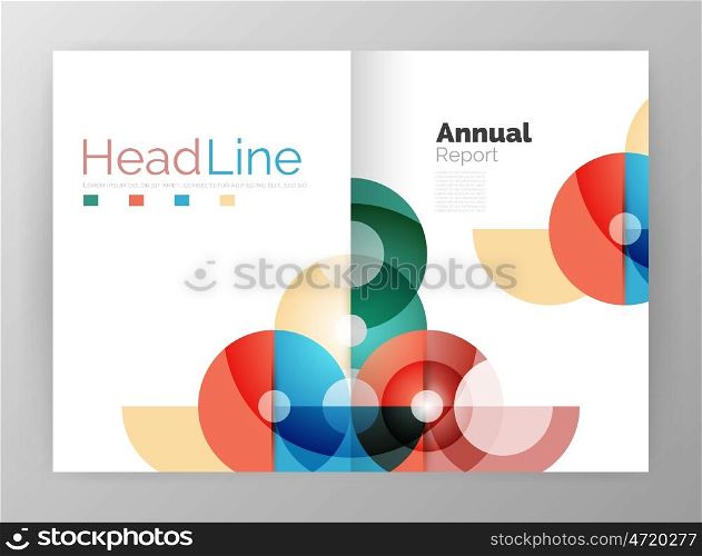 Circle annual report templates, business flyers. abstract backgrounds