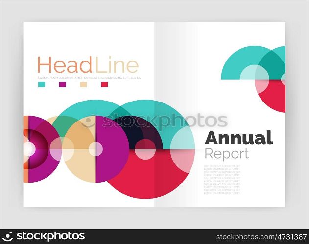 Circle annual report templates, business flyers. abstract backgrounds