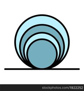 Circle coil icon. Outline circle coil vector icon color flat isolated on white. Circle coil icon color outline vector