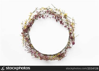 circle from field flowers
