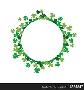 circle made of green small shamrocks leaf vector illustration best for saint Patrick day