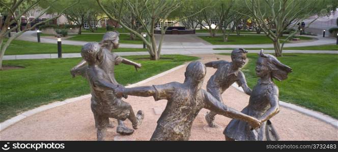 ""Circle of Peace" sculpture by Gary Price in a downtown park of Phoenix Arizona"