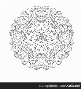 Circle ornament frame. Circular pattern of traditional motifs and ancient oriental ornaments. Hand drawn background.. Circular pattern set