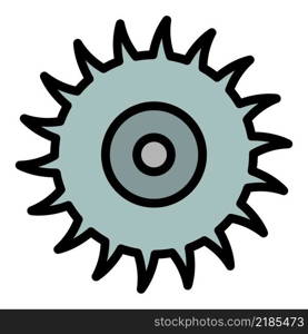 Circle saw icon. Outline circle saw vector icon color flat isolated. Circle saw icon color outline vector