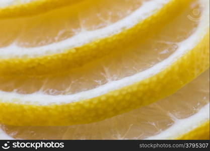 circle sliced fresh lemon in stratum form