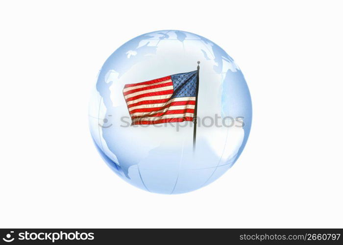circle view of american flag
