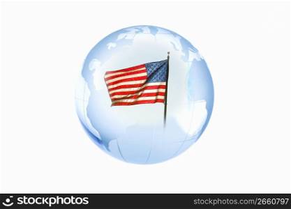 circle view of american flag