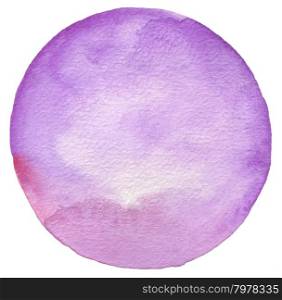 Circle watercolor painted background. Paper texture.