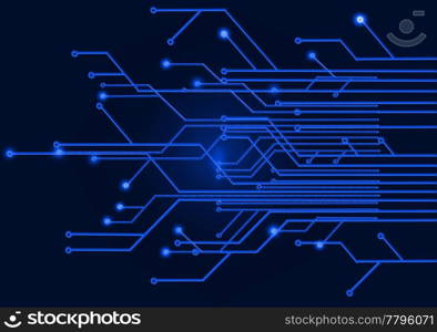 Circuit Board on a dark blue background