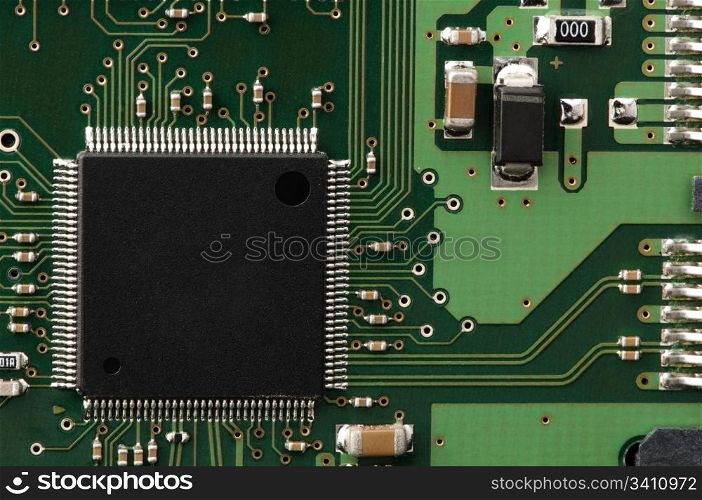 Circuit board with chips from hard drive