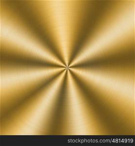 Circular metallic texture. Golden shiny abstract background
