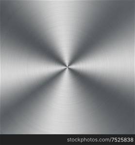Circular metallic texture. Silver shiny abstract background