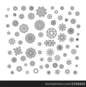  Circular pattern of traditional motifs and ancient oriental ornaments. Hand drawn background.. Circle vector ornament frame.
