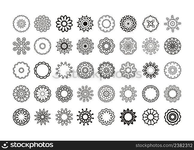 Circular pattern of traditional motifs and ancient oriental ornaments. Hand drawn background.. Circle vector ornament frame.