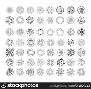 Circular pattern of traditional motifs and ancient oriental ornaments. . Hand drawn circular background.