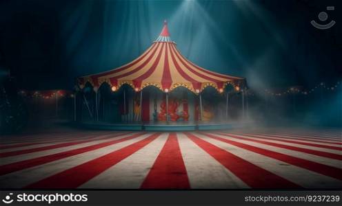 Circus background. Illustration Generative AI 