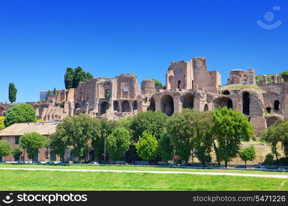 Circus Maximus. Ruins of Palatine hill, Rome, Italy.