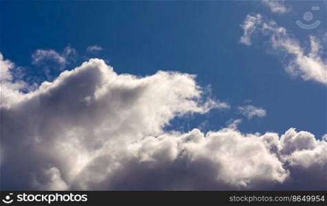 Cirrus and Stratus clouds in dramatic blue sky over Cape Town	