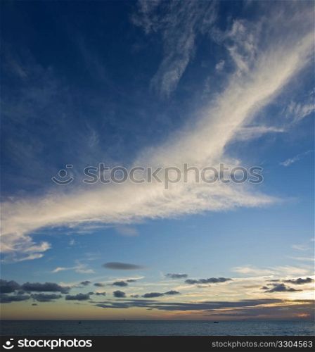 cirrus clouds at sunset