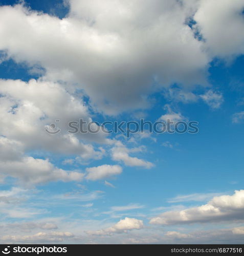 Cirrus clouds in blue sky. Beautiful natural background.