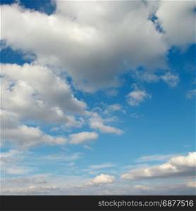 Cirrus clouds in blue sky. Beautiful natural background.