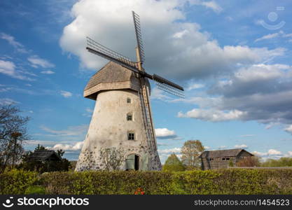 Cit Araisi, Latvia. Old historic windmill and nature.1405.2020