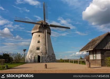 Cit Araisi, Latvia. Old historic windmill and nature.1405.2020
