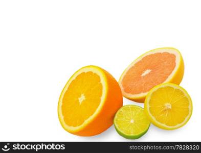 Citrus fresh fruit isolated on a white background