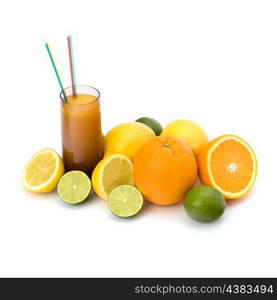 Citrus fruit juice isolated on white background