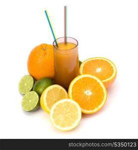 Citrus fruit juice isolated on white background