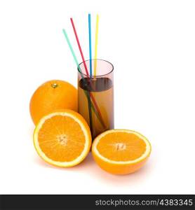 Citrus fruit juice isolated on white background close up